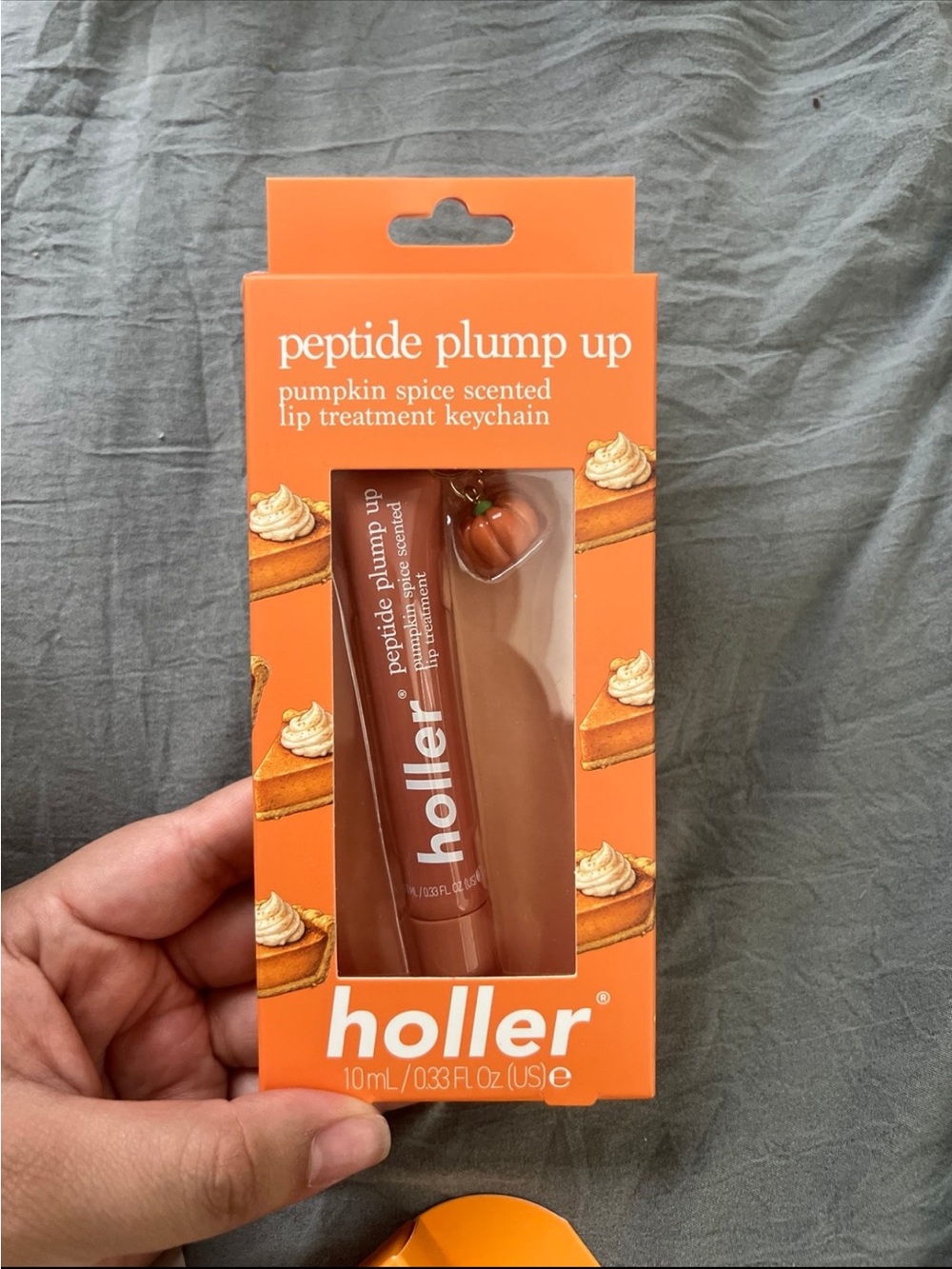 Target Holler Peptide Plump Up Pumpkin Spice Lip Treatment Keychain - Orange